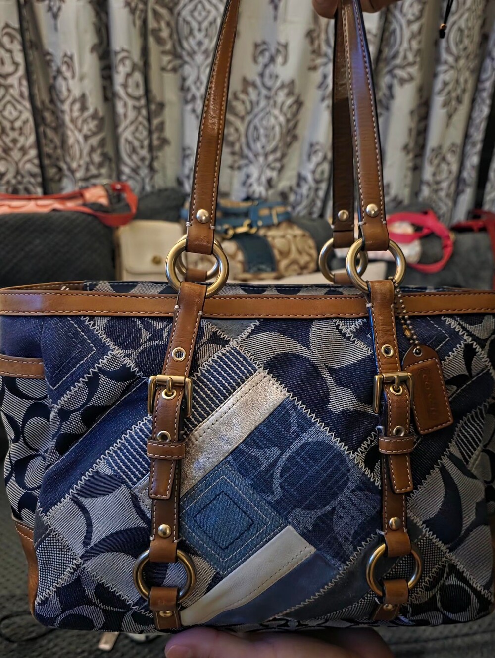 Coach Signature Patchwork Denim Gallery Tote (model 12217)